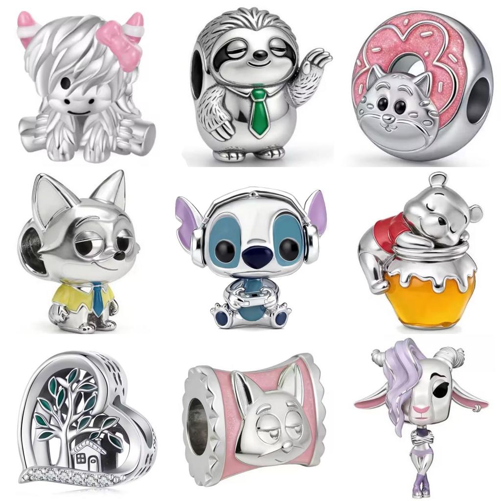 925 Silver Cute Animal & Character Charms, Fit Snake Chain Bracelet, DIY Beads for Women Jewelry Making, Gift