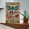 YNLLOOFD Vintage 8x12 Metal Tin Sign Dragonfly Art Wall Decor for Home Office