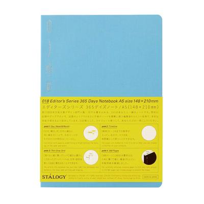 Nitoms STALOGY A5 Notizbuch mit Punktraster 365 Tage Blau S4106 - Ideal für die Tagesplanung