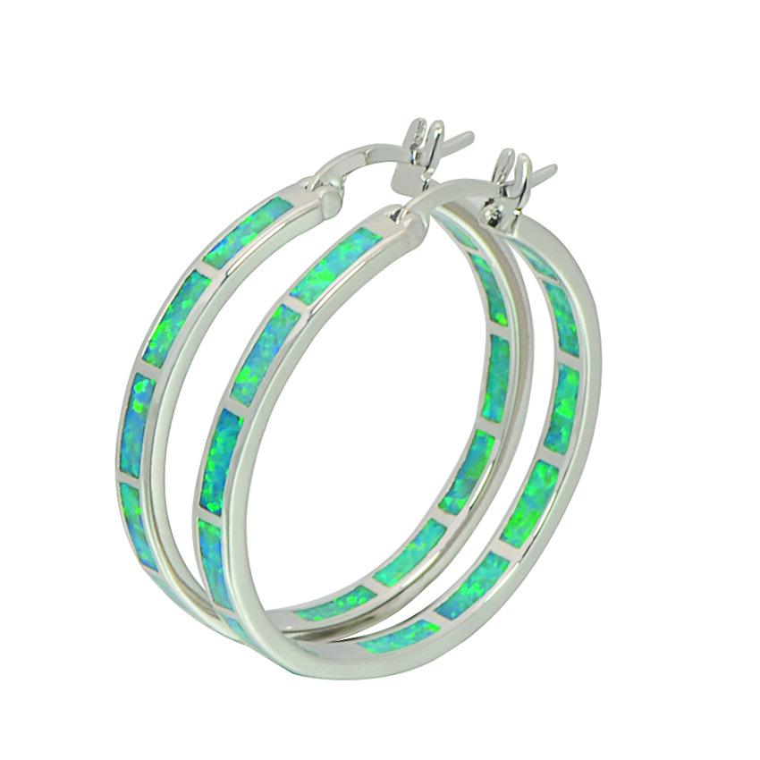 30Mm Large Circle Multi-color Earrings Girls Large Circle Earrings Fashionable and Trendy Exquisite Inlaid Zircon Jewelry Earrings 2026 зелёный