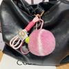 Anti Lost Rex Rabbit Fur Keyrings Plush Plush Tennis Keychain  Creative Gift