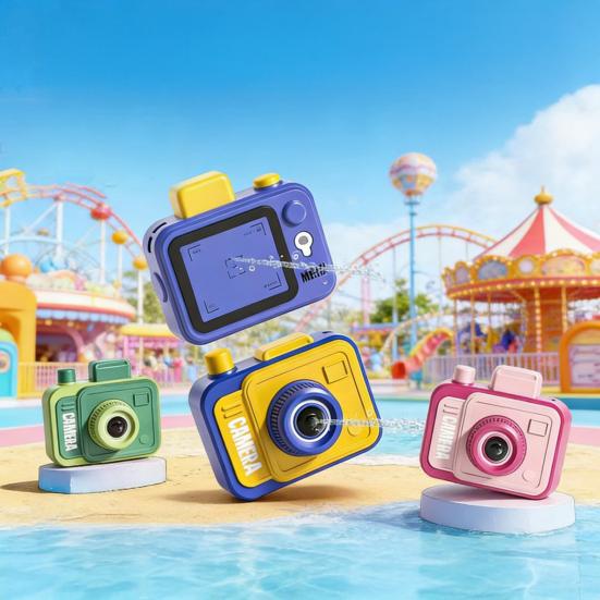 Double-Spray Water Squirter Camera Shape Funny Reverse Splash Toy for Pool Beach Dual-Nozzle Gag Gift for Kids Adults Creative Summer Outdoor Play