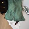 Green vest women's summer 2025 new model niche outdoor sleeveless jacquard shirt top