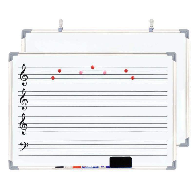 Dual-Sided Magnetic Music Staff Whiteboard - Wall-Mounted Teaching & Training Board