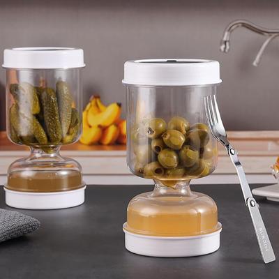 Çatallı Turşu Kavanozu Kuru Islak Dağıtıcı Turşu Zeytin Kum Saati Salatalık Kabı Hava Geçirmez Kapaklar Mutfak Suyu Ayırıcı Aracı