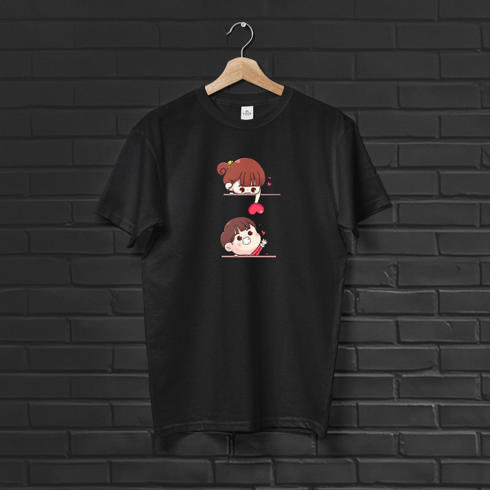 Chibi Couple Valentine s Day T-Shirt, Cute Anime Love Graphic Tee 3XL