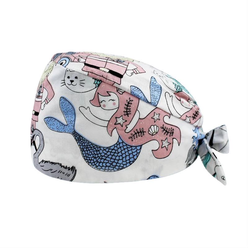 Floral Animal Print Cotton Surgical & Kitchen Cap