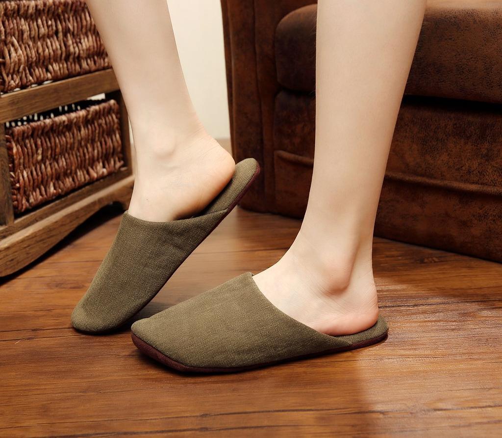 cotton indoor set of with cushioned soles for a calming effect [MOONROOM] Machine-washable slippers, 4,