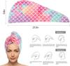 Mermaid Print Quick-Dry Hair Cap - Ultra-Fine Fiber Hair Drying Headscarf with Fish Scale Design