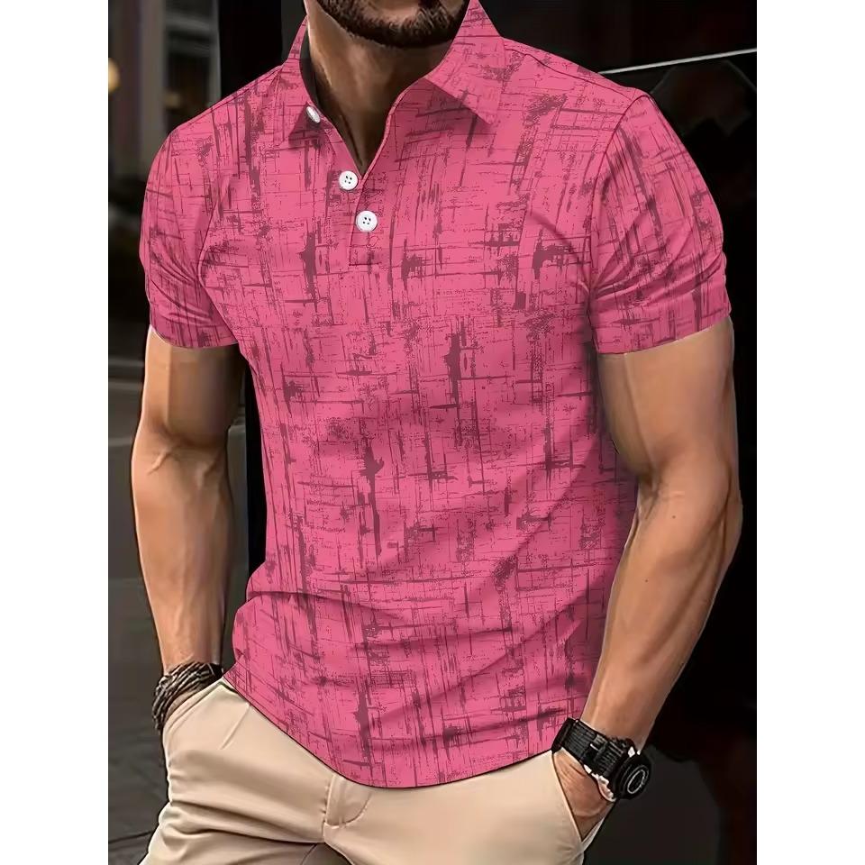 Summer Men's Short-Sleeved Polo Shirt Street Casual Fashion Comfortable Breathable 3D Pattern Print