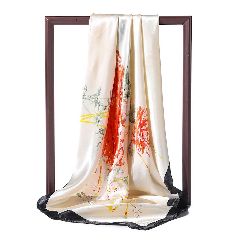 90 * 90 cm Nový hedvábný šátek Dámský jarní a letní dekorativní šátek Cestovní šátek na opalování Podzimní a zimní šátek Tenká edice