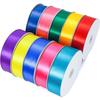 Single Face Ribbons 100% Polyester 20 Solid Color 4 cm Wide Ribbon 100Y for Birthday Decoration