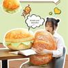 Simulation Bread Burger Shape Pillow Cute Food Plush Pillow Soft Lumbar Back Cushion Stuffed Food
