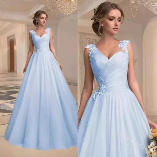 2023 Spring/Summer V-Neck Strapless Mesh Evening Dress, Elegant European & American Long Skirt
