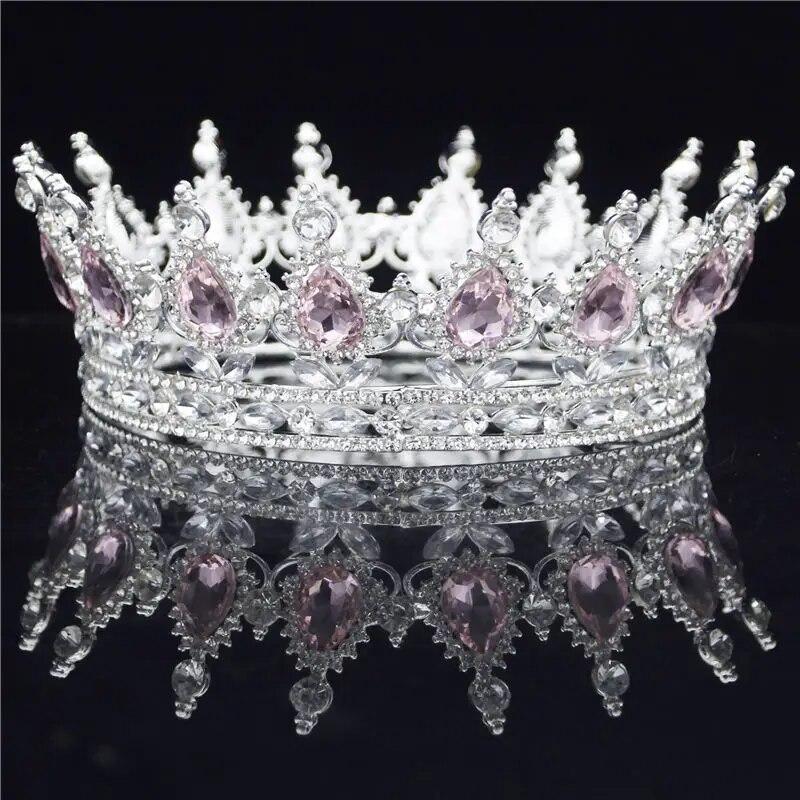 Kristall Vintage Royal Queen König Tiaras und Kronen Männer/Frauen Pageant Prom Diadem Haarschmuck Hochzeit Haarschmuck Zubehör