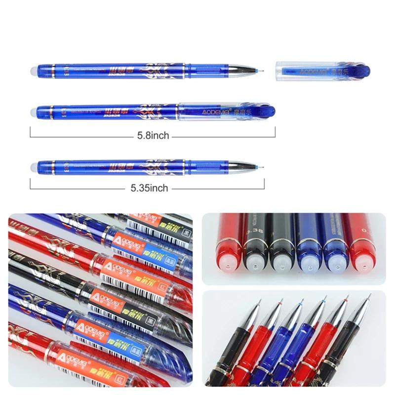 52 szt./Kolekcja Długopis żelowy Gumka do ścierania Wkład gumka do ścierania Długopisy gumka do ścierania 0,5 mm Niebieski Czarny Zmywalny uchwyt Szkolne przybory do pisania Długopis żelowy