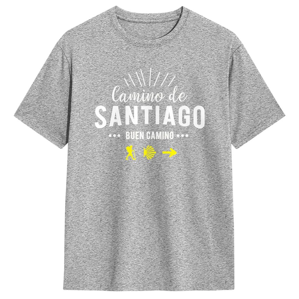 Camino de Santiago Symbol Unisex T Shirts Crazy Tees Short Sleeve Crewneck TShirts Cotton Gift Idea Clothing