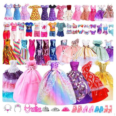 60x Doll Clothes and Accessories, Fashion Dresses, Bikini Swimsuits for 12inch Dolls Dress Up