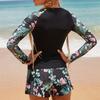 Women's Swimsuit Tankini Set Female Long Sleeves Swimwear Surfing Sports Pool Beachwear Two-Piece Bathing Suits with Shorts