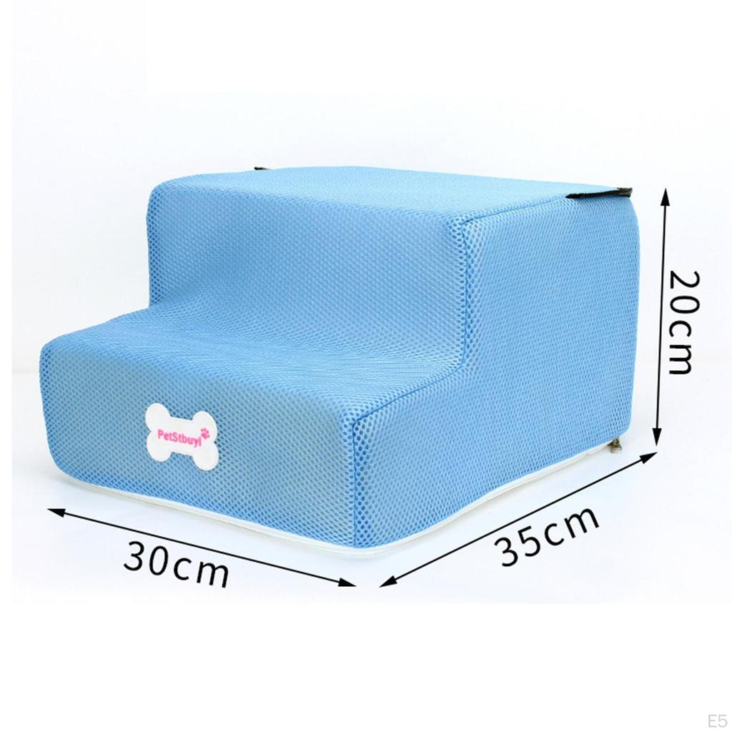 Stairs W/ Washable Cover Foldable Puppy Ladder Pet for Older Pets Injured Car