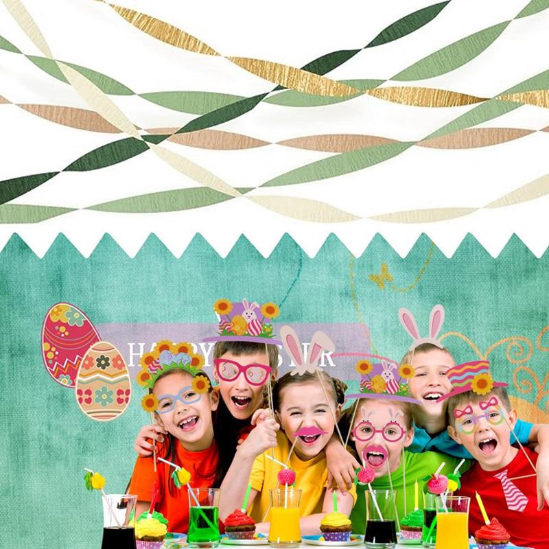 5pcs/Pack Wrinkle Paper Birthday Backdrop Home Supplies Ribbon Party Wedding Decorative DIY