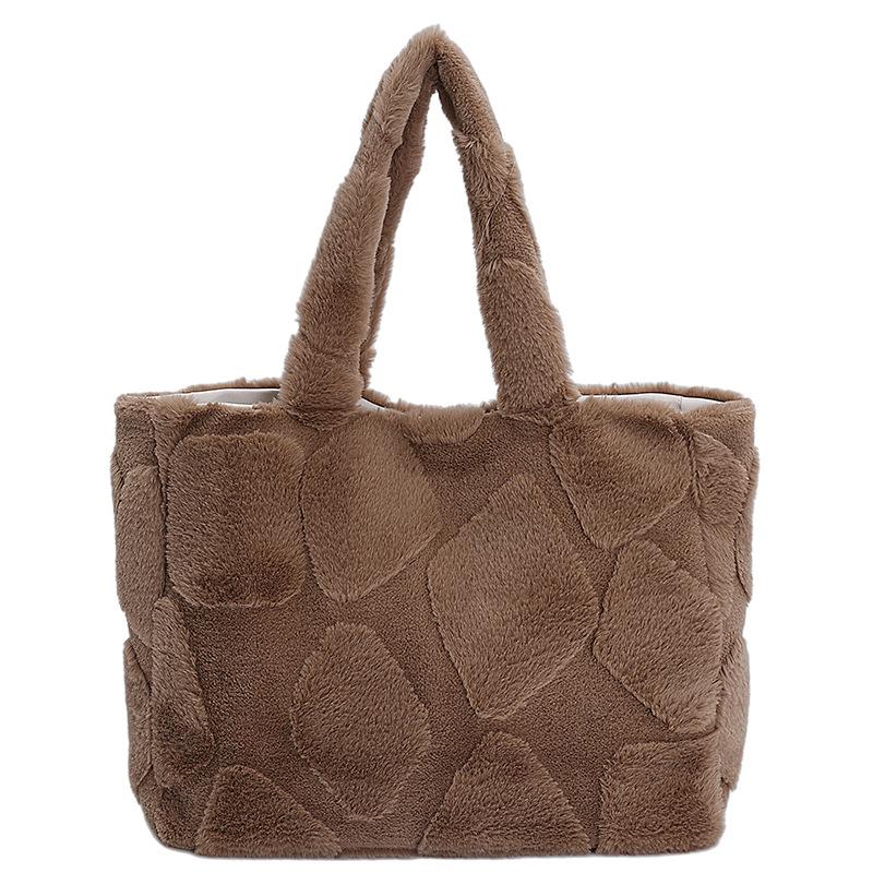 

Simple and Casual Top Handle Bag Winter Retro Versatile Texture Tote Bag Large Capacity Elegant Daily Commute Bag for Women кавовий