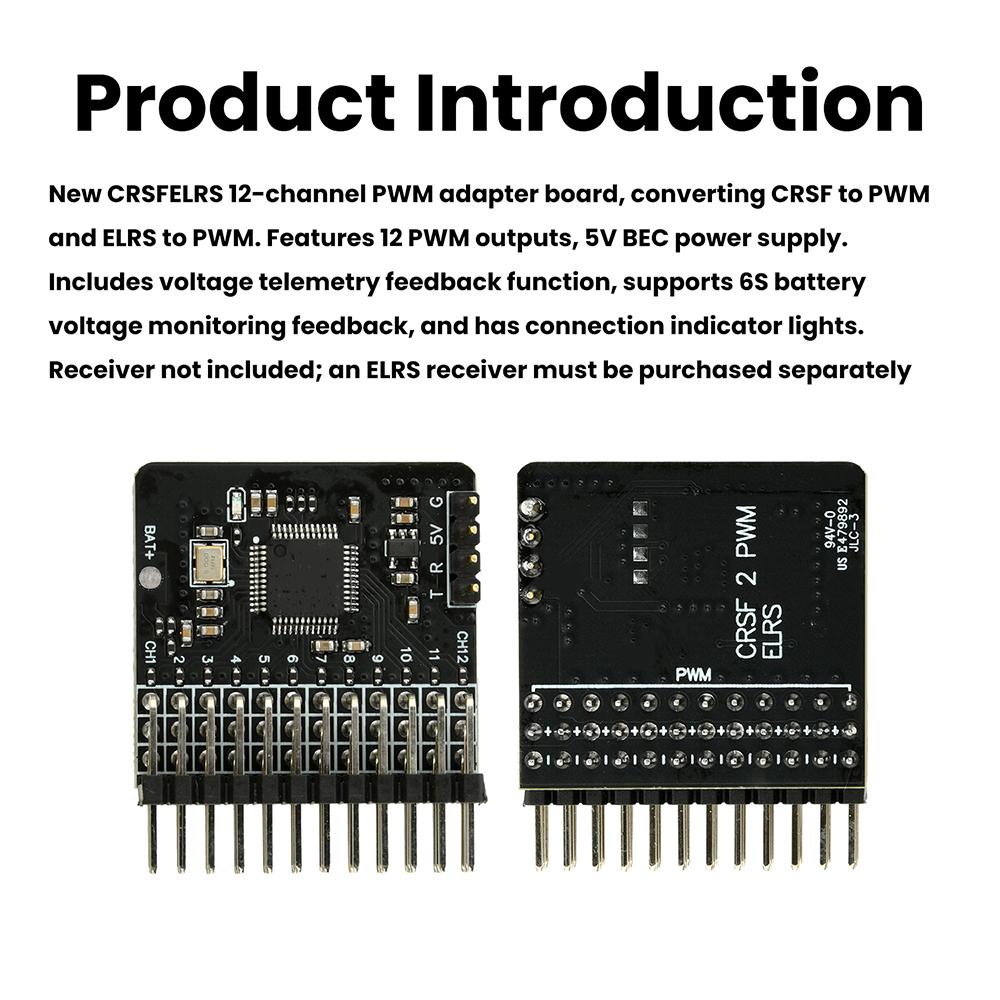DC 1V CRSF to PWM 11 Channel Converter PWM Adapter Board RC Model Receiver Signal Converter CRSF/ELRS BEC