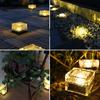 Tablolive Solar Light Recessed Garden Light Solar Panel Charging Outdoor High Brightness Waterproof Automatic Lighting Set of 8 Ice Flower Style Light