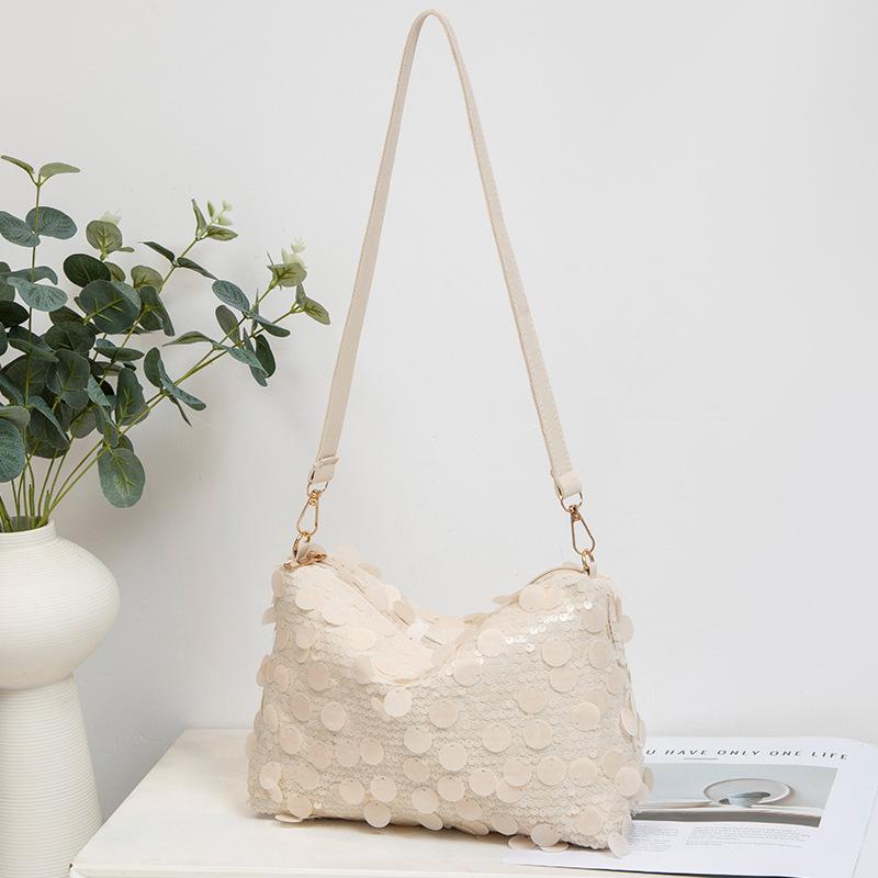 

Sequined crescent bag, personality trend, new fashion summer chain, one shoulder crossbody dumpling bag абрикосовый