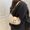 Women Vintage Solid Color Chain Strap Underarm Casual Shoulder Bag