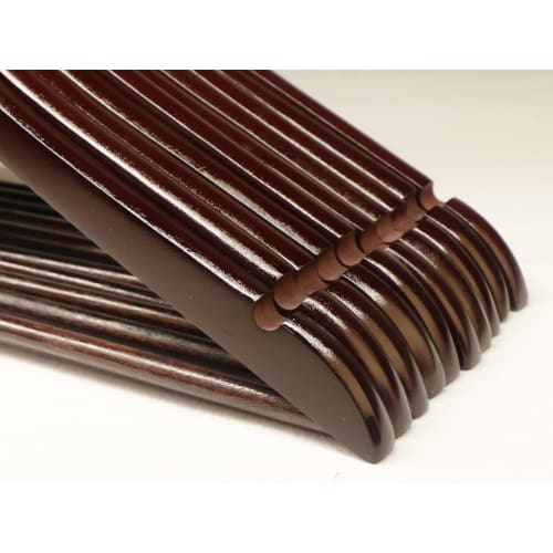 Solar Fischaufhänger, Holzanzugbügel mit 360-Grad-Drehhaken, Rutschfest, Massivholz-Kleiderbügel (Rötlich Braun, 30)