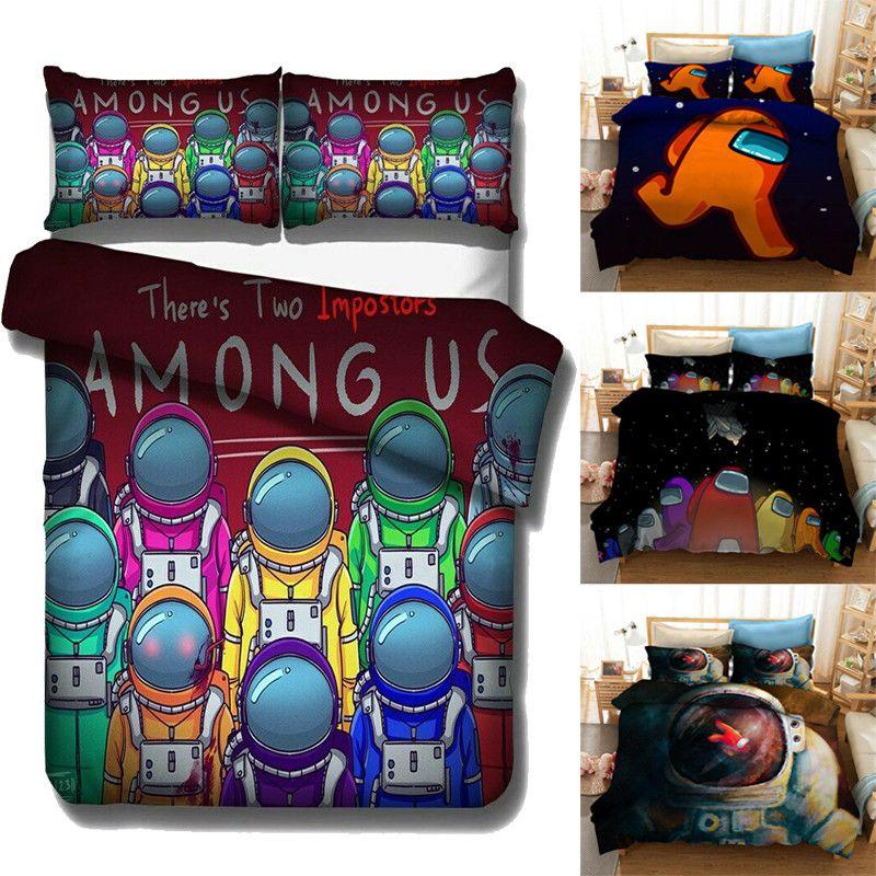23pcs Game Among Us Bedding Set Quilt Duvet Cover Pillowcase 3d Cartoon