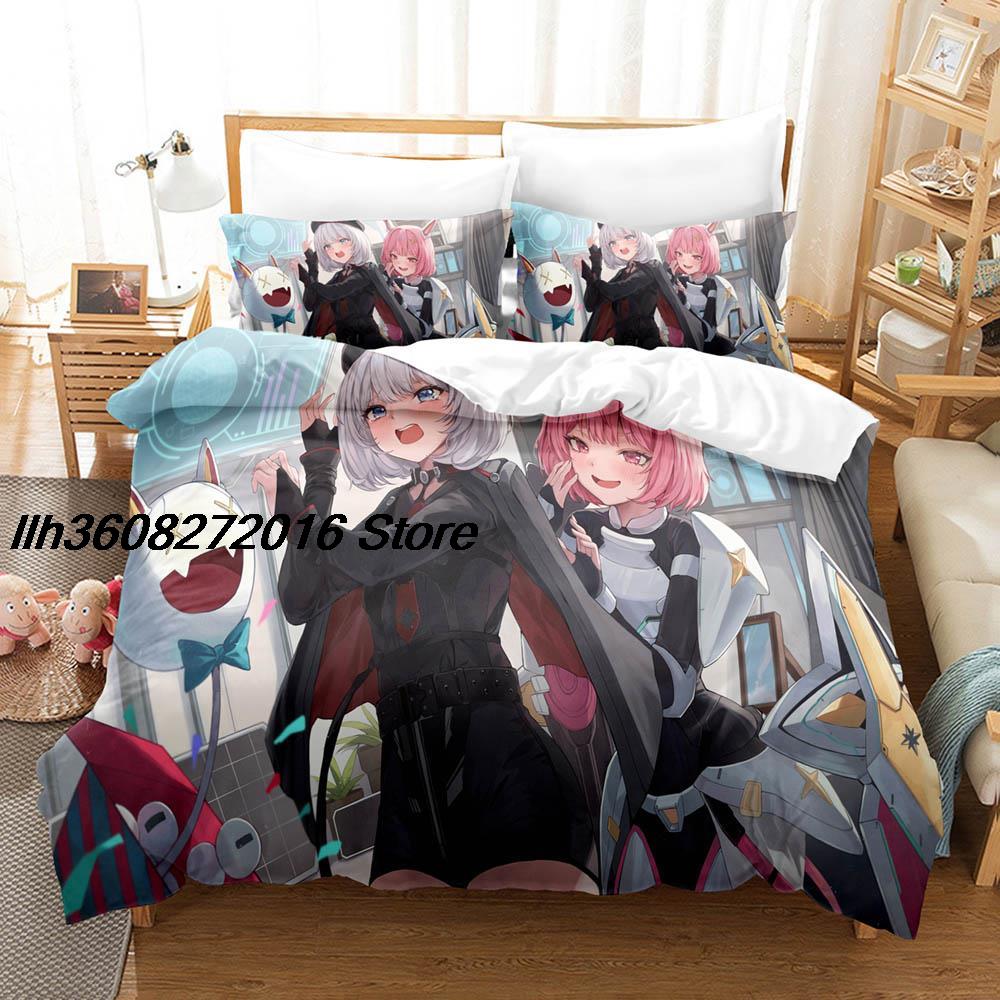 Comforter Kawaii Nikke Bedding Set Single Twin Full Queen King Size Bed Set Aldult Kid Bedroom Three-Piece Suits 3D Anime Bed Sheet S