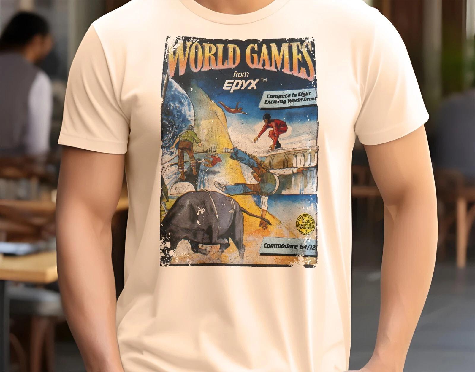 World Games - 8 bit C64 Game Art T-Shirt 8 Colors Sizes S-5XL L