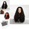 Luxuriöse Moana Lange Unordentliche Afro Kinky Lockige Schwarze Perücke für Party Cosplay Kostüm