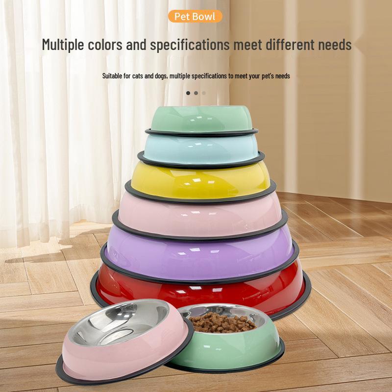 Stainless Steel Anti-Slip Anti-Tip Slow Feeder Pet Bowl for Cats and Dogs - Large Capacity