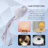 White Lamp Power Cord w Dimmer Switch AC 250V/110V US Plug