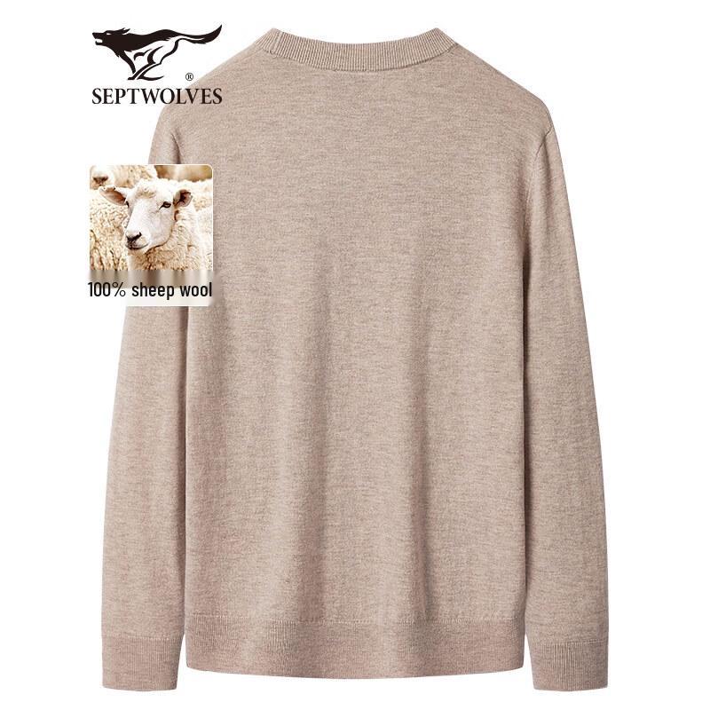 Septwolves Men's 100% Wool Pullover Sweater