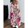 Pink floral wide-leg pants, suitable for casual going out and relaxing at home