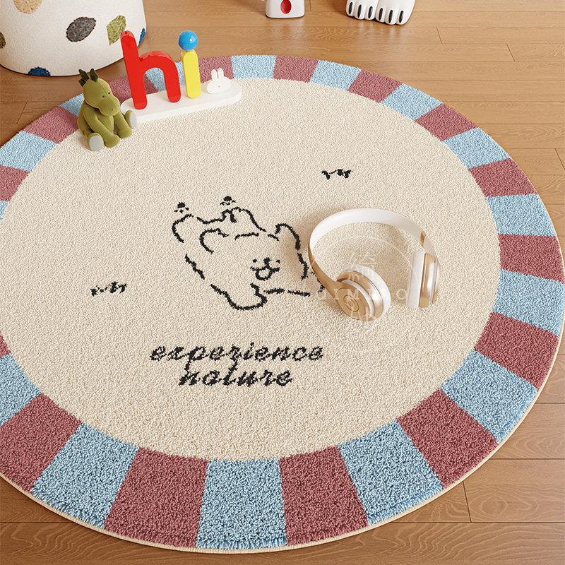 Puppy Picture Bedroom Decor Cute Carpet Round Carpets for Living Room Thick Plush Lounge Washable Floor Mat Home Fluffy Soft Rug
