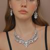 Bridal Jewelry Two-Piece Set Alloy Diamond Necklace Evening Dress Earrings Set Yiwu Jewelry