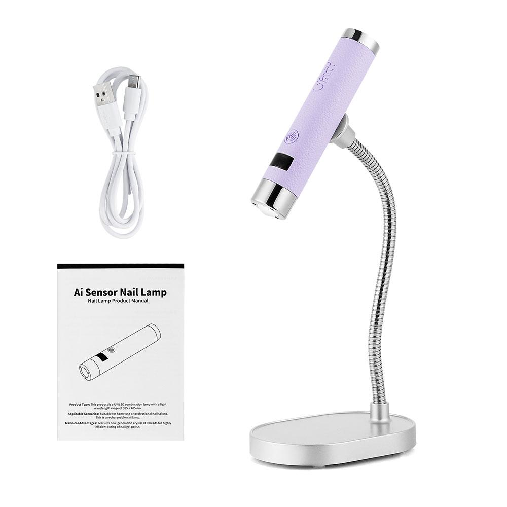 

Mini UV LED Nail Lamp Desktop Handheld Drying Light Nail Art Stand Lamp Nail Gel Polish Quick Dry Nail Art Dryer Manicure Tool фиолетовый