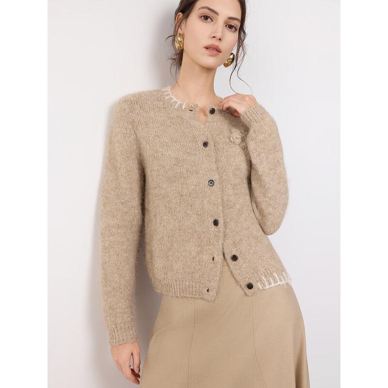 ELLE Floral Wool Blend Knitted Cardigan