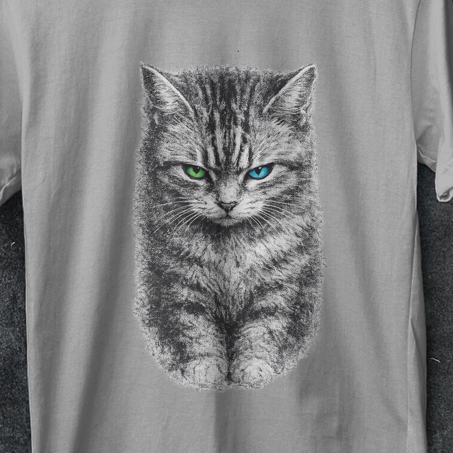 Sad Kitten shirt, funny cat, absurd viral cat, cat meme t shirt, Standing Cat T-Shirt, crazy cat, gen Z tee, Y2k shirt, Cringe Humor shirt 4XL