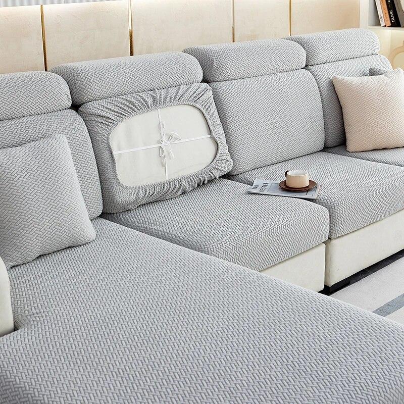 Fodera per cuscino per sedile per divano jacquard, rimovibile, per soggiorno, federa elastica per cuscino per animali domestici, per bambini, lavabile, per mobili