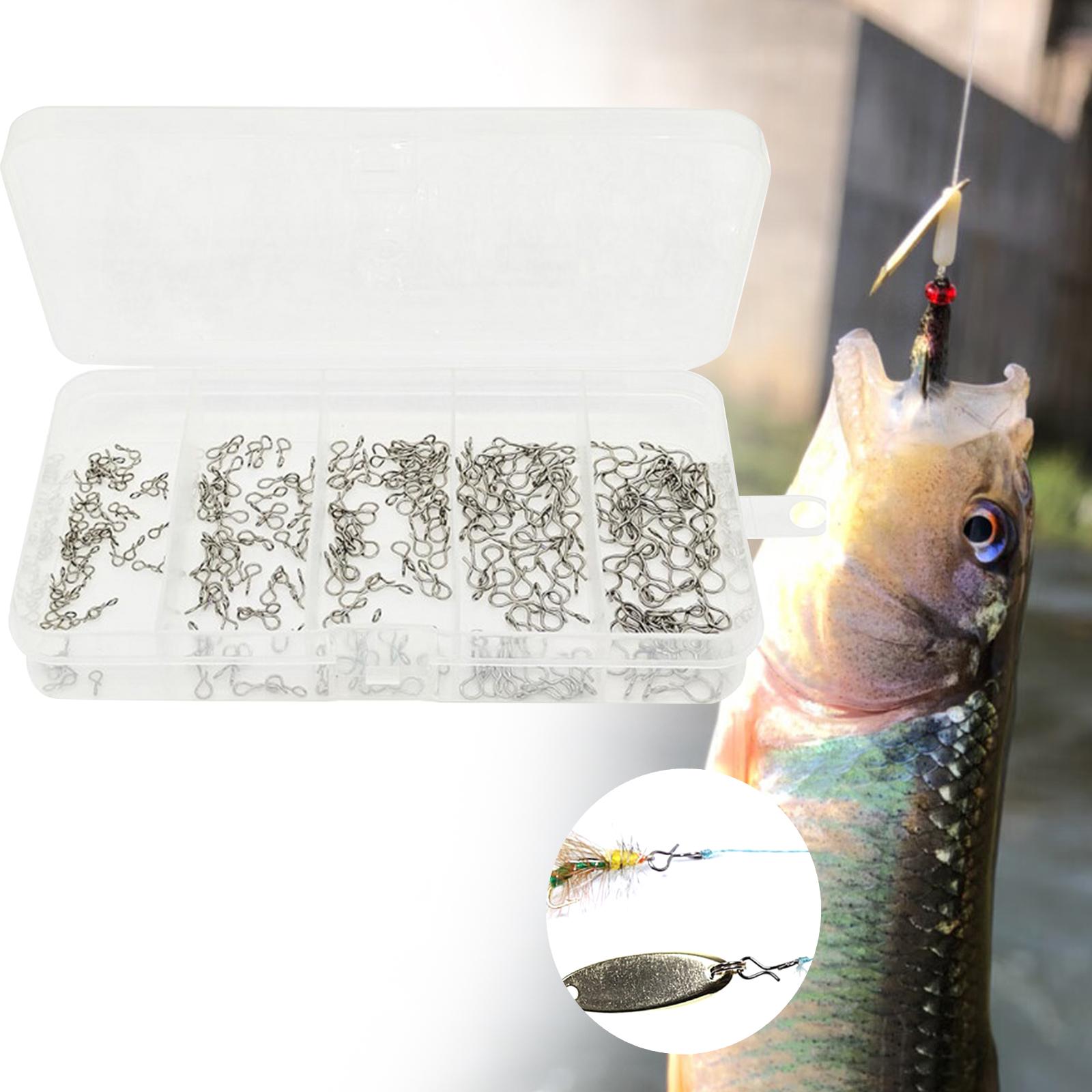 250pcs Fishing Snaps Stainless Steel Fly Hook Lure Quick Change Fishing Snaps