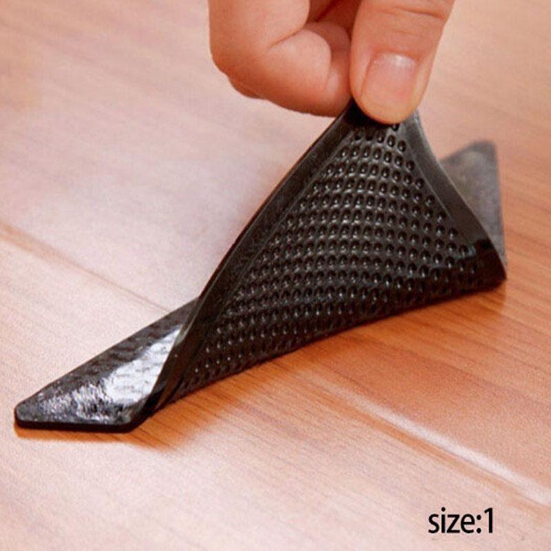 4 Pcs Washable Silicone Rug Grippers Non Slip Carpet Corner Holders Reusable Eco Friendly Floor Mat Stabilizer For Bathroom Kitchen