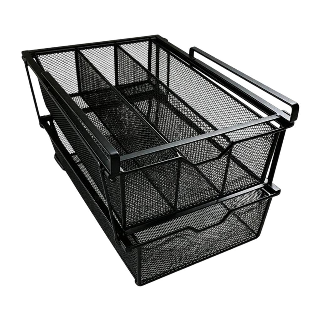 Closet Organizer with under-shelf Basket, Metal Pull-out Drawer, Underwear for Kitchen