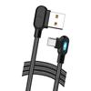 High Strength 90 Degree USB C Cable Reinforced Nylon Braided Cord Supports Quick Charge Ideal For Gaming And Daily Use