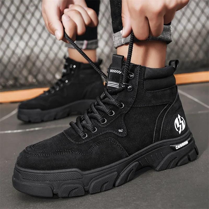 Fashion Boots Men Outdoor High Top Shoes Sneakers Men Ankle Motorcycle Boots For Men Classic Platform Sneakers Male